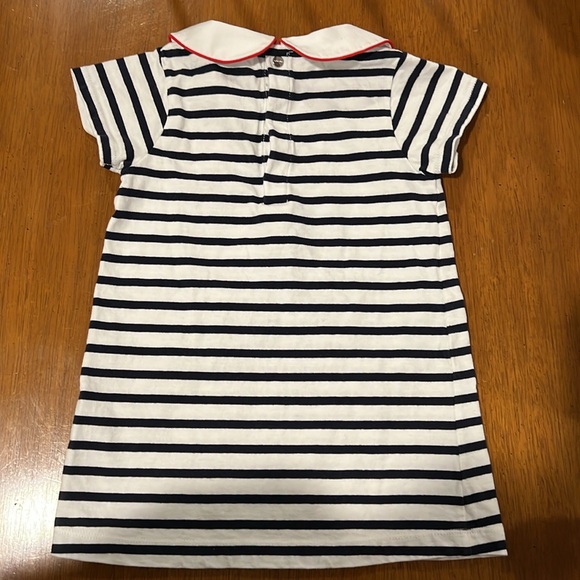 Jacadi Paris Embroidered Sailor Dress in White and Navy, size 24 mo - Picture 6 of 8
